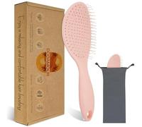 DODAMOUR Brosse à cheveux en velours au toucher, brosse de massage du cuir chevelu, peigne démêlant doux pour homme et femme, peigne de massage ovale idéal pour cheveux secs et humides (rose)