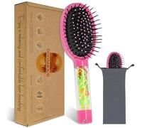 DODAMOUR Brosse à cheveux rembourrée en velours, brosse de massage du cuir chevelu, poignée amovible pour élastiques à cheveux et clips, peigne de massage ovale idéal pour cheveux humides et secs