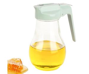 DODAMOUR Distributeur de sirop de 382,7 g avec couvercle en zinc moulé - Bec verseur anti-goutte pour sirop d'érable, flacon distributeur d'huile avec poignée antidérapante, pot à miel et récipient à