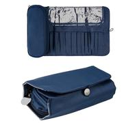 DODAMOUR Sac de Rangement Pliable Portable pour pinceaux de Maquillage avec Bol de Nettoyage Pliable en Silicone, étui de Rangement Multifonctionnel à roulettes pour pinceaux de Maquillage (Noir)