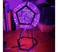 Dodecahedron Lampe de Jeu, Couleur Réglable, Lampe de Table 3D RVB Cool, Veilleuse D'ambiance Colorée avec Base pour Décoration de Chambre à Coucher, Salle de Jeu