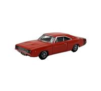 Dodge Charger, Voiture De Sport Rouge en Alliage Moulé sous Pression À L'échelle 1:87, Modèle De Véhicule Rétro Classique, Cadeau Voiture Miniature De Collection