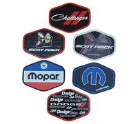 Dodge, Mopar, Challenger et Scat Pack Lot de 6 autocollants en vinyle sérigraphiés en forme hexagonale fabriqués à Detroit