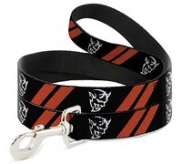 Dodge Pet Laisse pour chien, Dodge Stripes Demon Icon Noir, Rouge, Blanc, 1,2 m de long, 1,3 cm de large