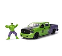 DODGE RAM 1500 PICK-UP WITH HULK FIGURE MARVEL AVENGERS 2014 GREEN PURPLE