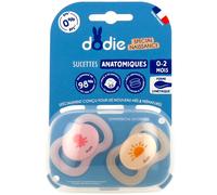 Dodie Sucettes anatomiques Pieuvre en silicone 0-2 mois Rose/Beige - Lot de 2