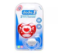 Dodie 2 Sucettes anatomiques +6 mois "Cœur"