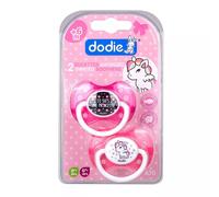 Dodie 2 sucettes anatomiques +6 mois Girly