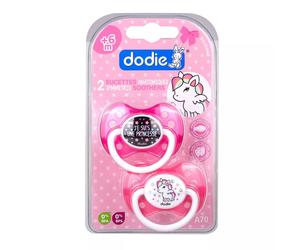 Dodie 2 sucettes anatomiques +6 mois Girly