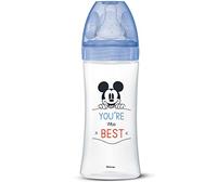 Dodie - Biberon Anti-Colique Initiation+, Mickey, 330 ml, 6 mois, Tétine Ronde, Débit 3