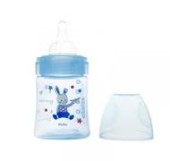 dodie Initiation+ Biberon Anti-Colique Tétine Ronde 3 Vitesses Débit 1 Bleu Bateau 0-6 Mois 150 ml