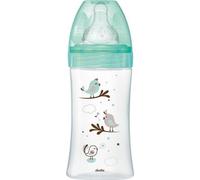Dodie Biberon Initiation+ Anti-Coliques 3 Vitesses en Verre +0m Vert Oiseaux 270ml