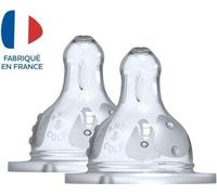 Dodie Biberon Initiation+ Anti-Coliques 3 Vitesses Tétine Ronde Col Large Débit 4 +6m 2 tétines