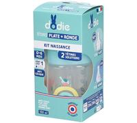 DODIE Biberon Spécial Naissance Tétine Plate + Tétine Ronde 150mL 0-6 mois Débit 1 - Vert