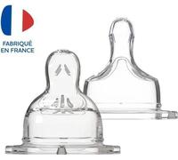 Dodie Biberon Sensation+ Anti-Coliques Tétine Plate Col Large Débit Spécial +18m 2 tétines