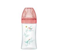 Dodie Biberon Tétine Plate débit 2 moyen anti-colique rose 270ml