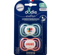 Dodie Extra Sucette Anatomique +18M F4 Fine Rose 2 uts
