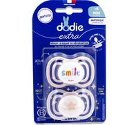 Dodie Extra Sucette Anatomique +6M F7 Fine Jour Nuit 2 Unités