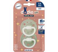Dodie Gaïa Spécial Nuit Sucette Ronde 0-6M C7 Vert 2 Unités