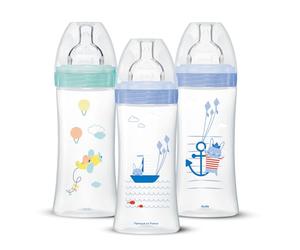 Dodie Garçons Lot De 3 Biberons Anti-Colique Sensation plus, Garçon, 330 ml, +6 Mois, Tétine Plate, Débit 3, Bleu Pastel, 3 Unité (Lot de 1)