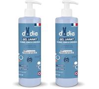 DODIE Gel Lavant 3 en 1 (500 mL) - Nettoyant Visage, Corps et Cheveux - 92% d’ingrédients d’origine naturelle, Hypoallergénique - Dès la naissance (Lot de 2)