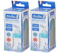 dodie® Initiation+ Biberon Anti-colique 150 ml avec tétine débit 1 décor Bouteilles 2x1 pc(s)