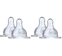 dodie Initiation+ Tétine Ronde 3 Vitesses Anti-Colique Col Large Silicone Débit 1 0-6 Mois (Lot de 2)