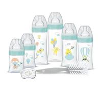 Dodie Kit Naissance - 6 Biberons Anti-Colique Tétines Plates, 1 Sucette Anatomique 0-2 Mois, 1 Goupillon - Sans Bpa - Vert