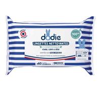 Dodie Lingettes Nettoyantes Compostables 3-En-1 Peaux Sensibles 60 Pièces