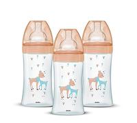 Lot De 3 Biberons Dodie Anti-Colique Sensation+ - Verre - 270ml - 0-6 Mois - Tétine Plate - Débit 2