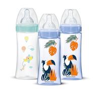 Lot De 3 Biberons - Dodie - Anti-Coliques - Tétines Rondes - 330 Ml - +6 Mois - 3 Vitesses - Débit 3 - Bleu Et Vert