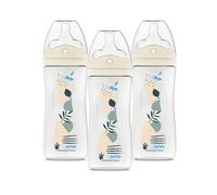 DODIE Lot de 3 Biberons Tetine Multi-Perforée, anti-colique, 330mL, Bleu