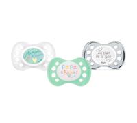 DODIE Lot de 3 Sucettes Anatomiques ESSENTIEL JOUR/NUIT 0-6 mois VERT