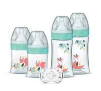 Dodie Lot De 4 Biberons Naissance Tétine Ronde Anti-Colique (2x150ml Et 2x270ml), + Une Sucette Naissance