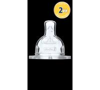 Dodie Tétine Sensation+ En Silicone Plate Col Large 0-6 Mois Débit 2 Pièces 2