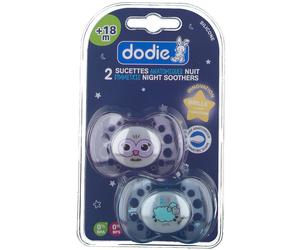 dodie® Sucette +18 Mois 'Chouette et Mouton' Duo Nuit silicone (Le design peut changé) Sucette(S) 2 pc(s)
