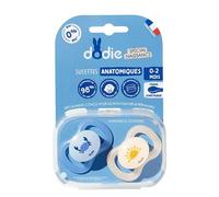 Dodie Sucette Anatomique 0 à 2 mois Newborn Motif crabe soleil N2 Lot de 2