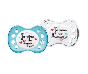Dodie Sucette Anatomique +6 Mois "Nuit" Silicone Sans Anneau x2