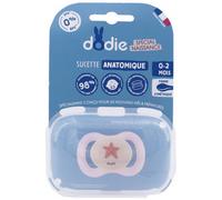 DODIE, Sucette Anatomique spécial naissance,Tetine pour bébé, 0-2 mois,Nourisson, Rose, Etoile, 1 sucette - Modèle aléatoire
