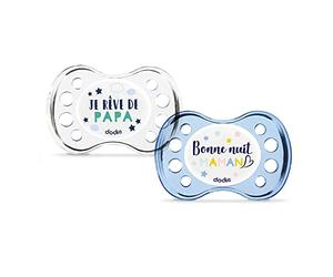 DODIE, Sucettes Anatomiques Nuit, Tetine pour bébé, Phosphorécentes, +6 mois, Sans BPA, Résistante, Bleu, Vert, Garçon, Lot de 2 - Modèle aléatoire