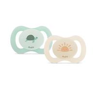 Dodie Sucette anatomique Bébé Tortue en silicone 0-2 mois – Lot de 2