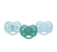 DODIE, Sucettes Anatomiques, Tetine pour bébé, +18 mois, Sans BPA, Résistante, Bleu, Garçon, Vélo, Lot de 3