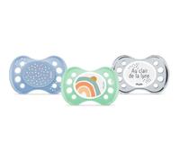 DODIE SUCETTES Lot de 3 Sucettes Anatomiques Jour et Nuit 0-6 mois Au Clair de la Lune