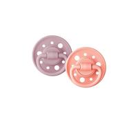 DODIE Sucettes Rondes GAÏA, tetine pour bébé, 6-36 mois, Rose, Lot de 2