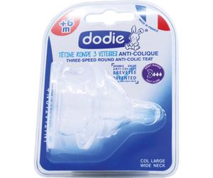 Dodie Tétine Evolution+ Col Large +6 Mois 3 Vitesses Silicone Débit 3 x2
