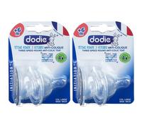 dodie® Tétine Initiation+ ronde 3 vitesses anti-colique +6 mois 2x2 pc(s)