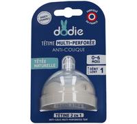 Dodie Tétine multi-perforée anti-colique – Débit 1 (lent) 0+ – 1 pièce