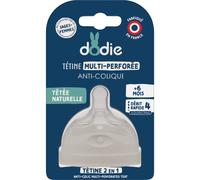 Dodie Tétine Multi-Perforée Anti-Colique Débit Rapide 4 Liquide Épais +6 Mois 1 Pièce