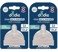 DODIE Tétine Multi-Perforée Débit 2 0-6 mois (Lot de 2)
