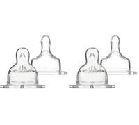 Dodie - Tétine Plate Silicone Col Large Sensation+ 6 Mois - Débit 4 Spécial Liquide Epais (Lot de 2)